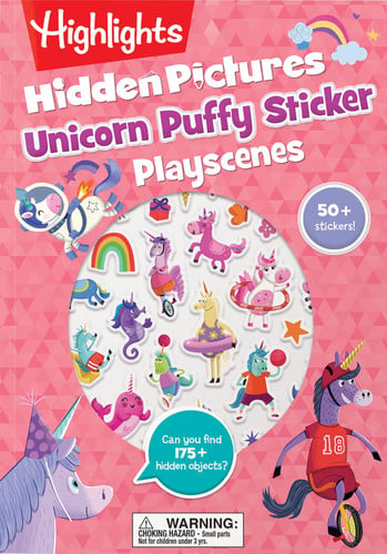 Unicorn Hidden Pictures Puffy Sticker Playscenes Unicorn Hidden Pictures Puffy Sticker Playscenes (Highlights Puffy Sticker Playscenes): Unicorn Sticker Activity Book with Over 50 Reusable Stickers to Decorate