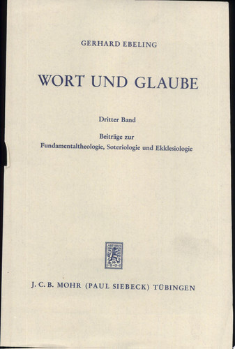 Wort und Glaube.