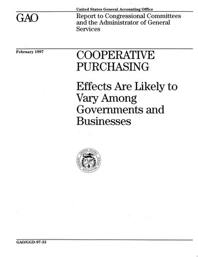 Cooperative Purchasing Effects Are Likely to Vary Among Governments and Businesses