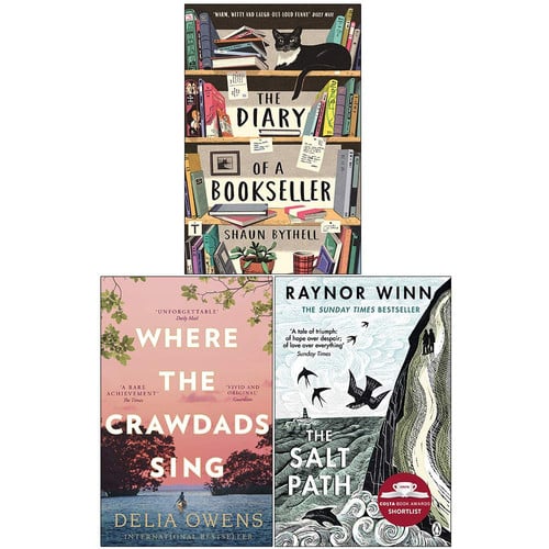 The Diary of a Bookseller, Where the Crawdads Sing, The Salt Path 3 Books Collection Set