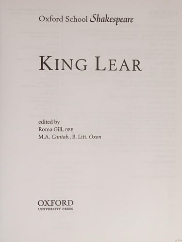 King Lear Oxford School Shakespeare