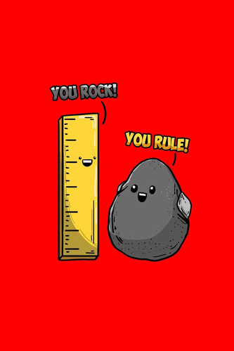 You Rock You Rule Lined Journal - You Rock Rule Funny Sayings Ruler Rock Jokes Humor Puns Gift - Red Ruled Diary, Prayer, Gratitude, Writing, Travel, Notebook for Men Women - 6x9 120 Pages - Ivory Paper
