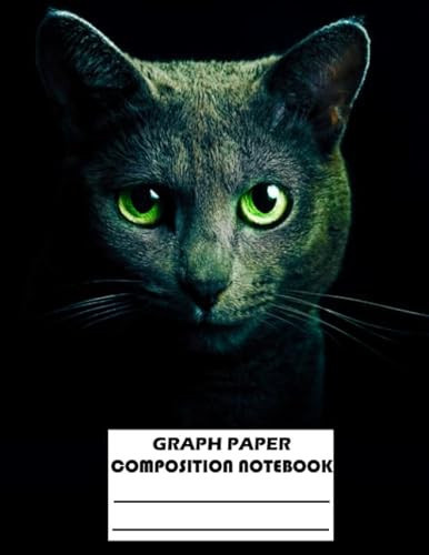 Graph Paper Composition Notebook: Black Cat Kitty Pattern Cover - Grid Paper Notebook for Math and Science Students, Graph Paper Quad Ruled , 8.5’’ x 11’’, 120 pages