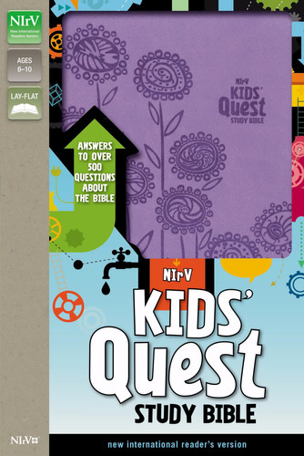 NIrV, Kids' Quest Study Bible, Leathersoft, Purple: Answers to over 500 Questions about the Bible
