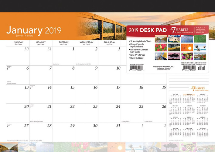 The 7 Habits of Highly Effective People 2019 Calendar