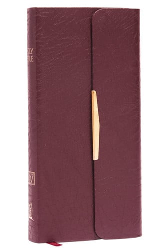 KJV Compact Checkbook Bible, Burgundy Bonded Leather, Red Letter King James Version, Holy Bible