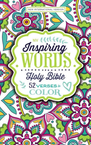 NIV, Inspiring Words Holy Bible, Hardcover: 52 Verses to Color