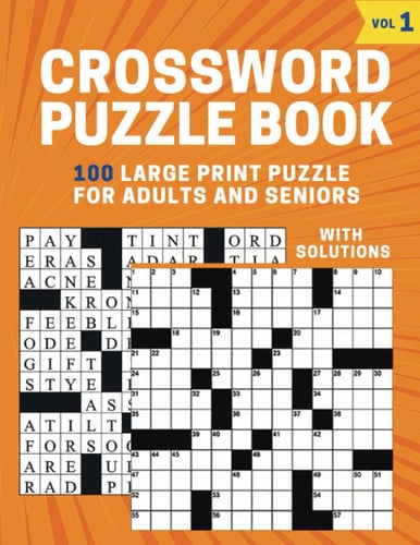 100 Medium to Hard Crossword Puzzle Book For Adults and Seniors with Solutions - the perfect crossword lover!