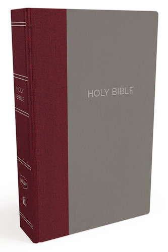 NKJV, Thinline Bible, Standard Print, Cloth Over Board, Burgundy/Gray, Red Letter Edition, Comfort Print