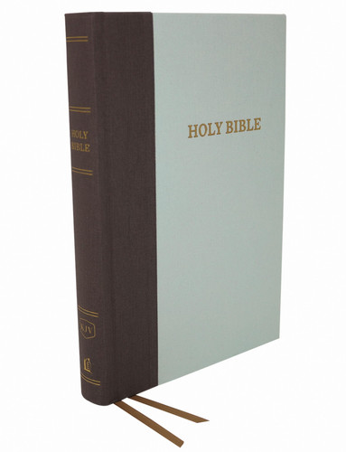 KJV Thinline Bible, Large Print, Cloth Over Board, Red Letter Edition [Gray/Mint]