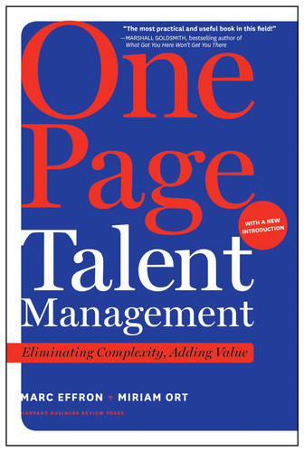 One Page Talent Management Eliminating Complexity, Adding Value