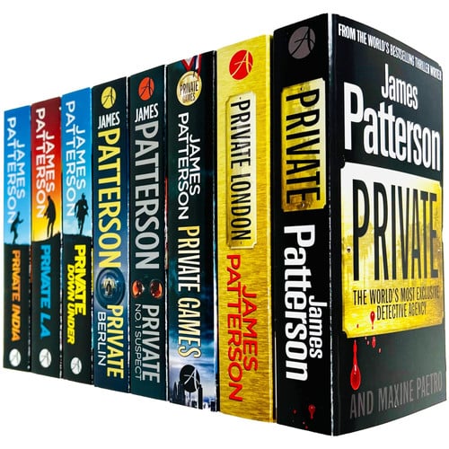 James Patterson Private Series Books 1 - 8 Collection Set (Private, Private London, Private Games, Private: No. 1 Suspect, Private Berlin, Private Down Under, Private L. A. & Private India)