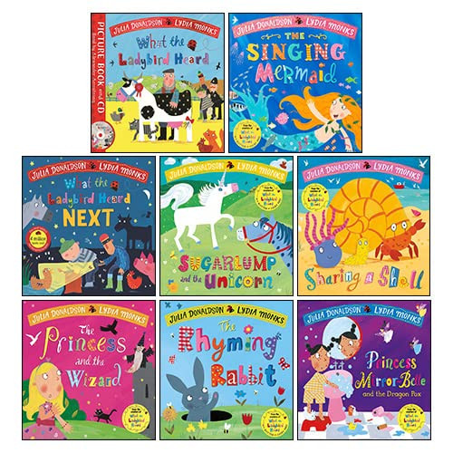 What the Ladybird Heard and Other Stories Collection 8 Books Set By Julia Donaldson & Lydia Monks (Rhyming Rabbit, Sugarlump and the Unicorn, Singing Mermaid & MORE!)