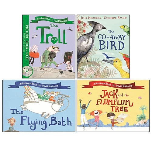 Jack and the Flumflum Tree, The Flying Bath, The Troll, Go-Away Bird By Julia Donaldson 4 Books Collection Set