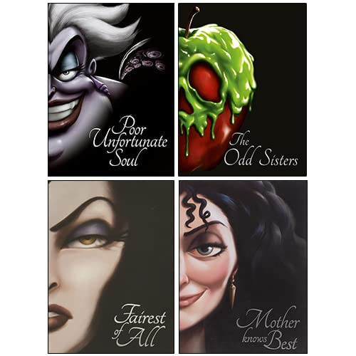 Disney: Villain Collection 4 Books Set (Tangled: Mother Knows Best, Snow White Fairest Of All, The Odd Sisters, The Little Mermaid: Poor Unfortunate Soul)