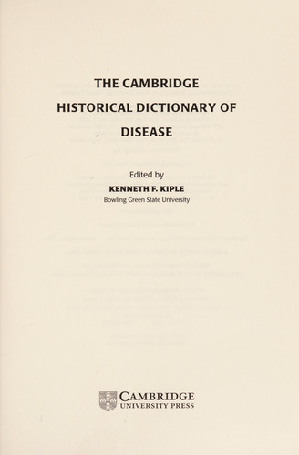 The Cambridge Historical Dictionary of Disease