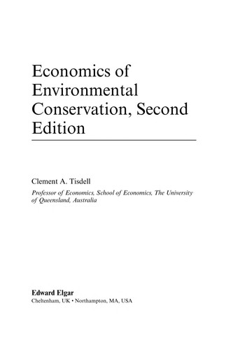 Economics of Environmental Conservation