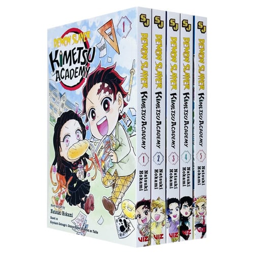 Demon Slayer Kimetsu Academy Volume (1-5) Books Collection Set By Natsuki Hokami & Koyoharu Gotouge: