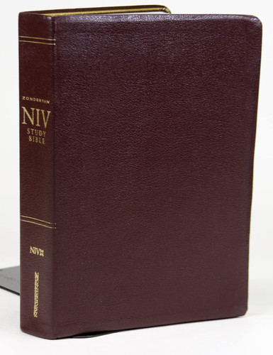 New International Version Study Bible Burgundy Top Grain Leather