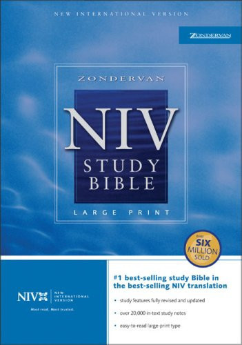 New International Version Study Bible Navy, Bonded Leather, Thumb Indexed