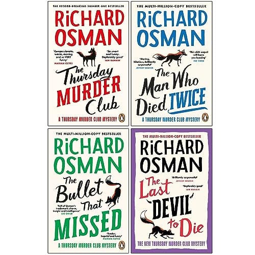 Richard Osman Collection 4 Books Set (the Thursday Murder Club, The Man Who Died Twice, The Bullet That Missed, The Last Devil To Die)