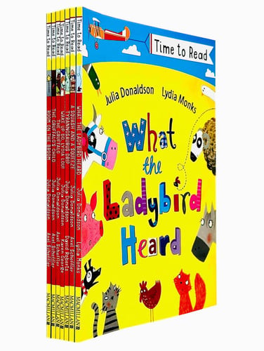 Time To Read Collection 7 Books Set By Julia Donaldson (What the Ladybird Heard, A Squash and a Squeeze, Tyrannosaurus Drip, Wake Up Do Lydia Lou, The Gruffalo, Gruffalo's Child, Room on the Broom)