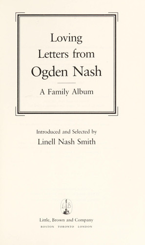 Loving Letters from Ogden Nash A Family Album