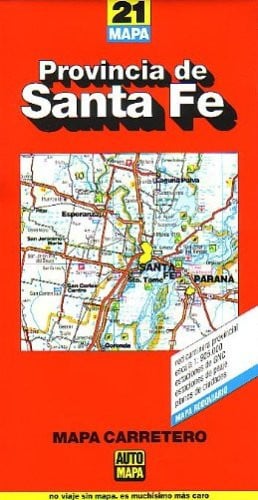 Argentina's Santa Fe Province "Provincia de Santa Fe" Map by AutoMapa