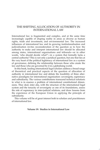 The Shifting Allocation of Authority in International Law