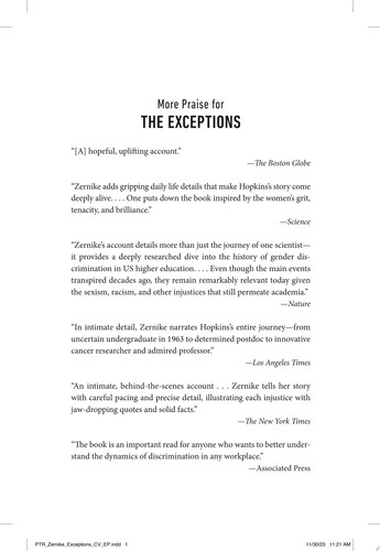 Cover of The Exceptions Nancy Hopkins and the Fight for Women in Science