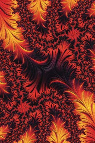 Bushfire: Stylish Fractal Art Notebook. Dot Grid. 120 White Pages. 6x9. Soft Cover. Glossy Finish.