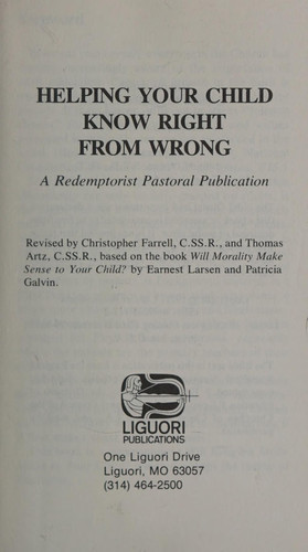 Cover of Helping Your Child Know Right from Wrong