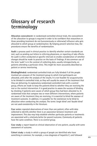 Acupuncture Research Strategies for Establishing an Evidence Base