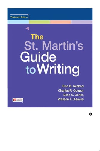 The St. Martin's Guide to Writing