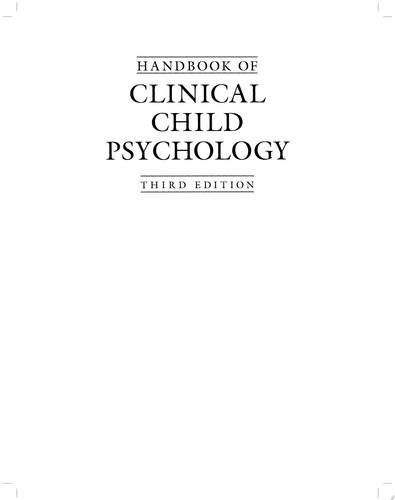 Handbook of Clinical Child Psychology