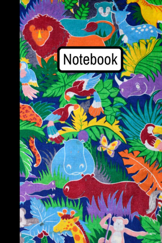 Notebook | Lined Paperback Journal | 6 x 9 Inches | 120 Pages | Jungle Animals | Safari