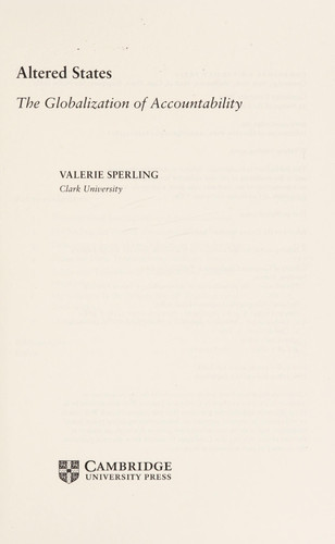 Altered States The Globalization of Accountability