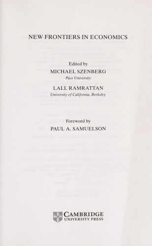New Frontiers in Economics