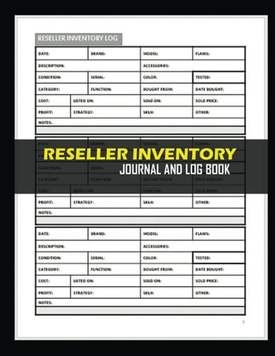 Reseller Inventory Journal and Log Book: Track Sales & Plan Product Listing & Working Strategies. Accounting Ledger, Organizer & Notebook For Online & ... With Extra Undated Calendar & Notes Section