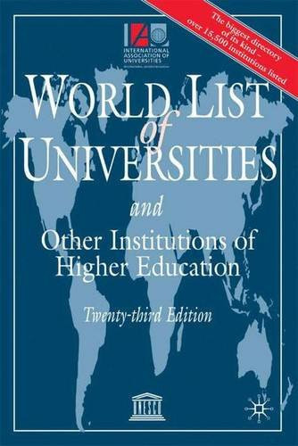 World List of Universities and Other Institutions of Higher Education
