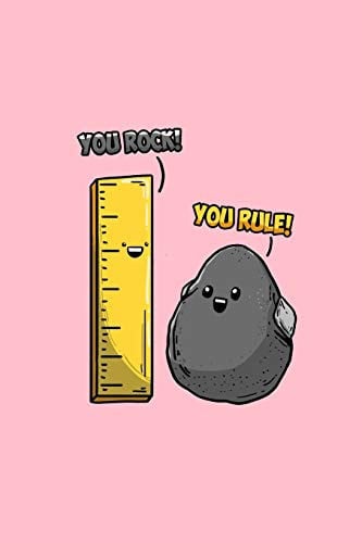 You Rock You Rule Lined Journal - You Rock Rule Funny Sayings Ruler Rock Jokes Humor Puns Gift - Pink Ruled Diary, Prayer, Gratitude, Writing, Travel, Notebook for Men Women - 6x9 120 Pages