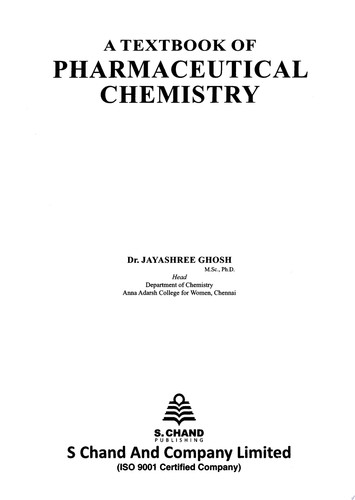 A Textbook of Pharmaceutical Chemistry