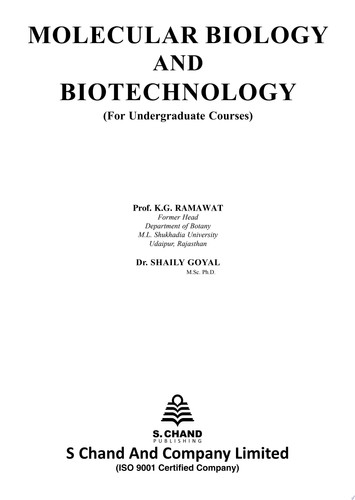 Molecular Biology and Biotechnology (For Undergraduate Courses)