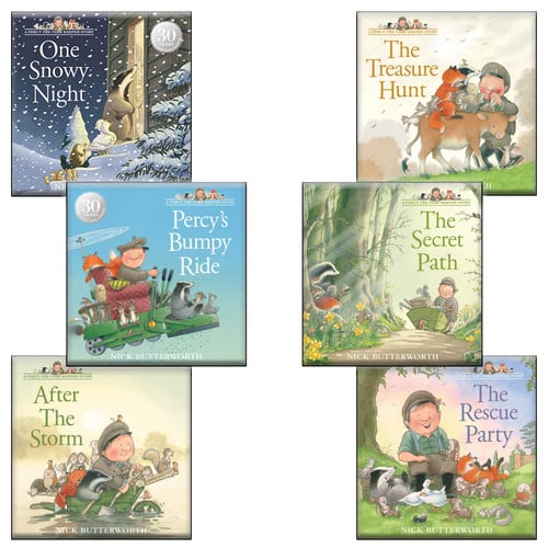Percy the Park Keeper Collection 6 Books Set in a Bag By Nick Butterworth (After The Storm, The Treasure Hunt, Percys Bumpy Ride, The Rescue Party, One Snowy Night, The Secret Path)