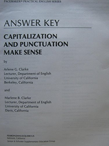 Cover of Capitalization and Punctuation Make Sense Teacher's Guide (Pacemaker Practical English (Teacher's Guide))