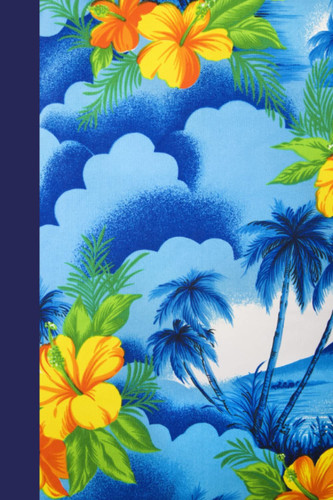 Notebook | Lined Paperback Journal | 6 x 9 Inches | 120 Pages | Hawaiian | Blue | Hibiscus
