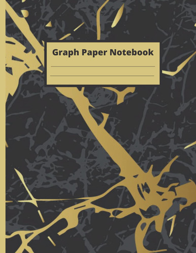 Graph Paper Notebook: Black Gold Marble Cute Math Composition Book Quad Ruled 4x4 Graphing Paper for Students Large, 8.5 x 11 in (Graphing Paper Notebooks)