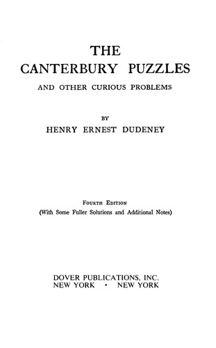 Canterbury Puzzles