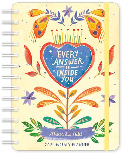 Meera Lee Patel 2024 Weekly Planner: Every Answer Is Inside You | Travel-Size 12-Month Calendar | Compact 5" x 7" | Flexible Cover, Wire-O Binding, Elastic Closure, Inner Pockets