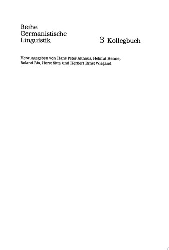 Sprachpragmatik Nachschrift einer Vorlesung - Helmut Henne